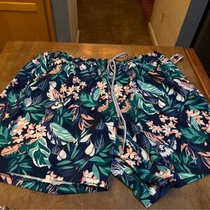 Men’s Compression Quick Dry Floral Tropical Print Swim Trunk Shorts Sz 3XL NEW